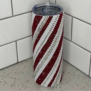 20 oz Candy Cane Rhinestone Tumbler